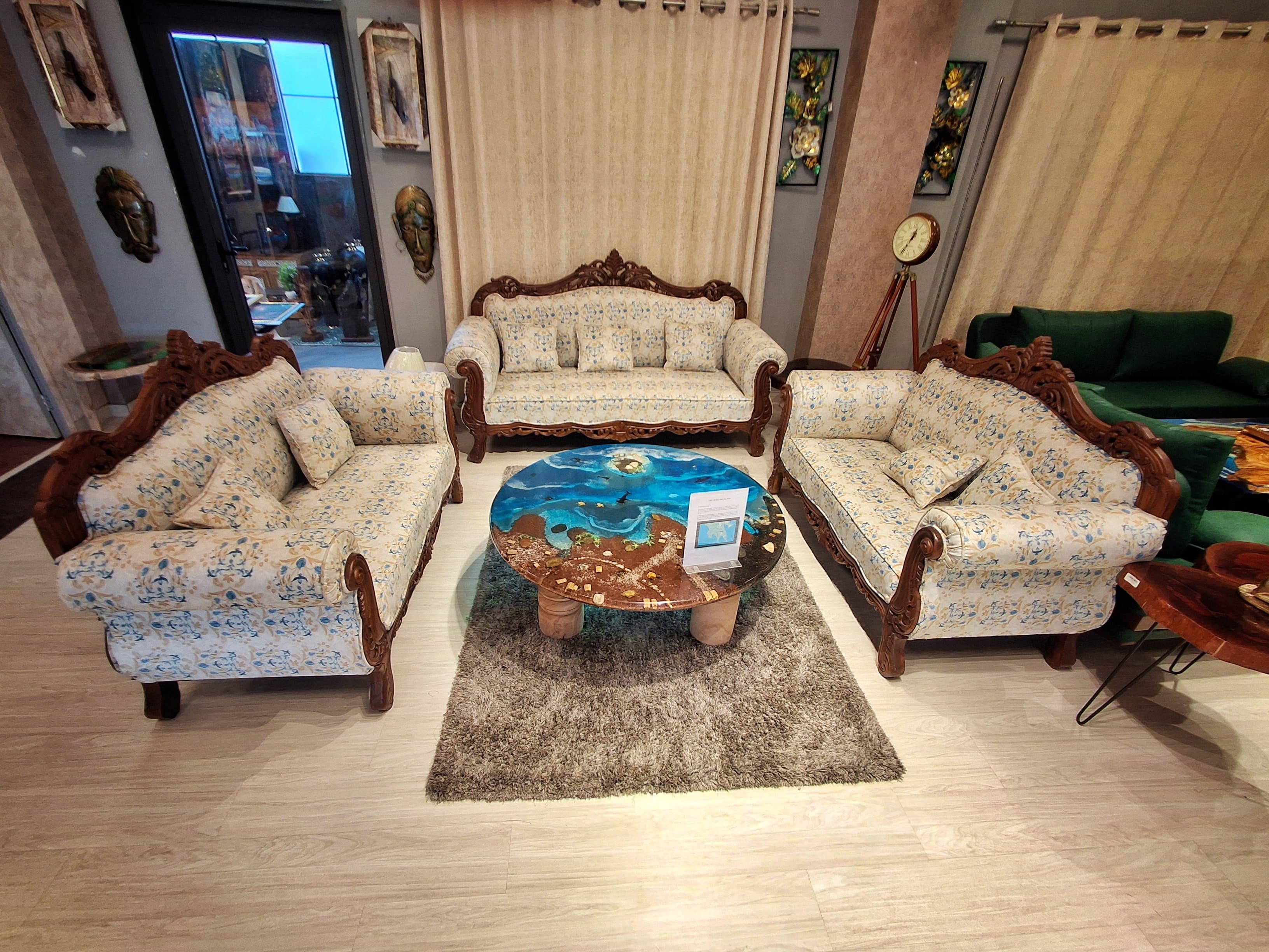 Wooden Handcrafted  7 Seater Sofa