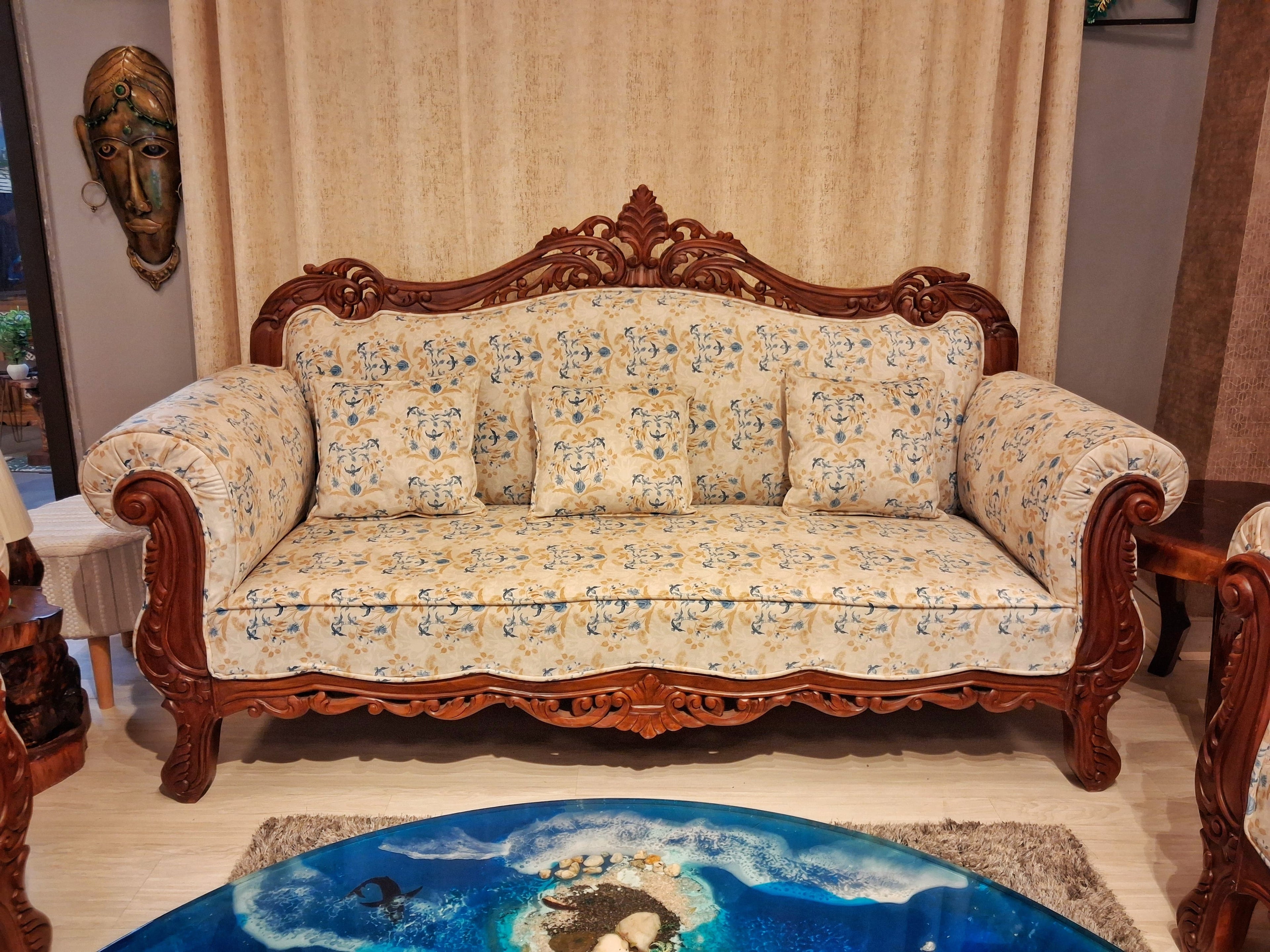 Wooden Handcrafted  7 Seater Sofa